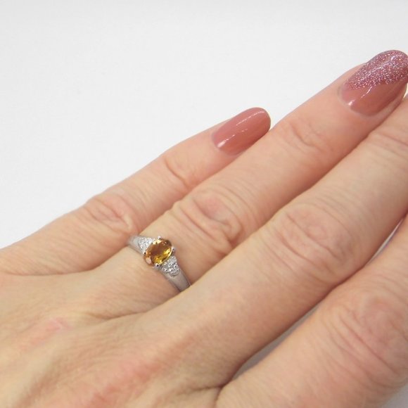 10KW Gold Yellow Oval TOPAZ Diamond Ring - Picture 7 of 7